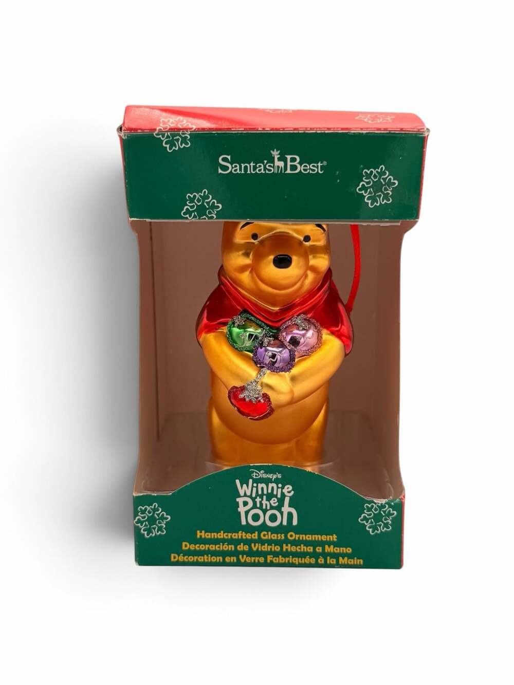 Santa's Best Winnie The Pooh Handcrafted Glass Ornament